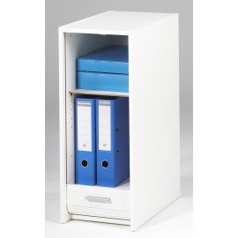 Storage cabinet with roller shutter, white, plain or printed