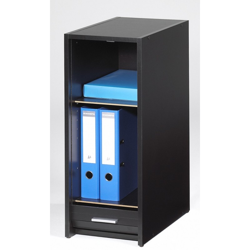 Complete Desk 2 Roller Shutter Cabinets Desktop Black Plain