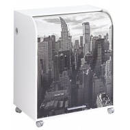 Bureau Informatique Blanc à roulettes