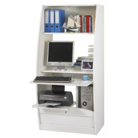 Curved office secretary desk with shutter-door L.80 cm