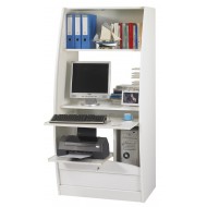 Curved office secretary desk with shutter-door L.80 cm