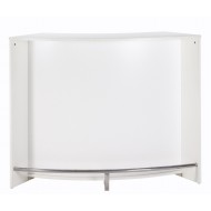 Bar drinks cabinet, kitchen top, reception desk, White - L.134cm