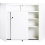 Bar drinks cabinet, kitchen top, reception desk, White + 2 doors