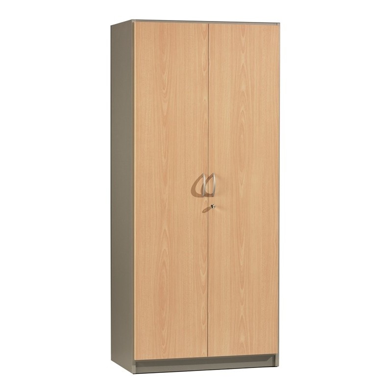 Armoire Haute de Bureau 2 Portes Hêtre Alu - SIMMOB