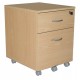 Pack Bureau 140 + Caisson 2 Tiroirs + Armoire Haute Winch Hêtre Alu