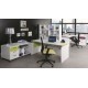 Caisson de Bureau 2 Tiroirs Ineo Blanc + Chêne Clair + Plumier