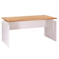 Desk INEO 160 x 80 cm White + Light oak - Height-adjustable