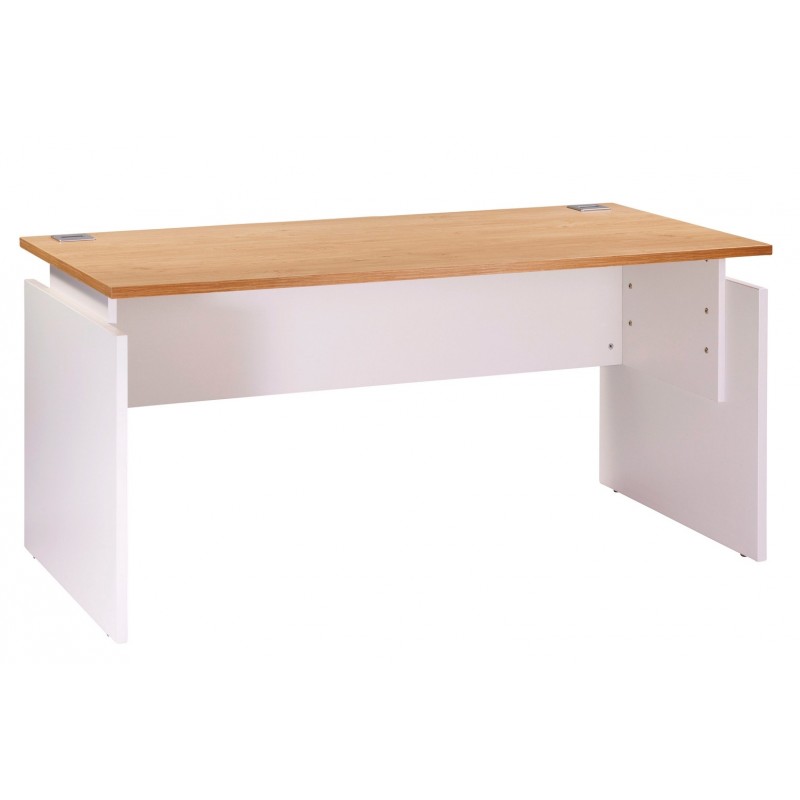 Bureau BERNE électrique 160 x 80 acacia/blanc boitier simple