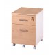 Caisson de Bureau 2 Tiroirs Ineo Blanc + Chêne Clair + Plumier