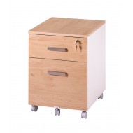 Office pedestal 2 drawers Ineo White + Light oak with pen-tray