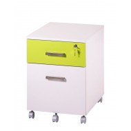 Office pedestal 2 drawers Ineo White + Light green with pen-tray