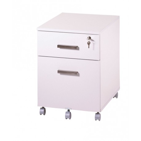 Caisson de Bureau 2 Tiroirs Ineo Blanc Avec Plumier