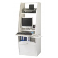 Curved office secretary desk with shutter-door L.60 cm