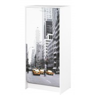 Shoe cabinet white shutter door, plain or printed