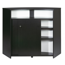 Bar drinks cabinet, kitchen top, reception desk, Black + 2 doors