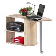 Computer desk with cabinet and rotating top , oak, plain or printed