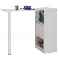 Kitchen cabinet with table top - breakfast bar White