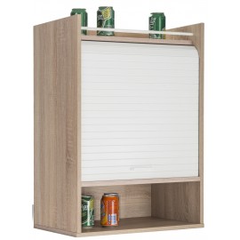 Kitchen cabinet 3 compartments - Roller-shutter - Oak