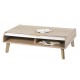 Table Basse Vintage Chêne 2 Rideaux Pieds Chêne