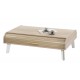 Table Basse Vintage Chêne 2 Rideaux Pieds Blancs