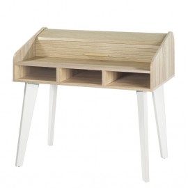 Vintage roll-top desk, white legs