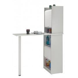 Kitchen set: Table with 2 storage cabinets - White