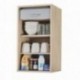 Meuble Cuisine L 40 cm H 72 cm - Coloris Chêne et Alu