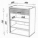 Meuble Cuisine L 60 cm x H 72 cm - Coloris Blanc et Chêne