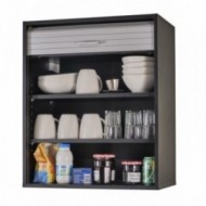 Meuble Cuisine L 60 cm x H 72 cm - Coloris Noir et Alu