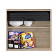 Meuble de Cuisine Chêne et Noir Hauteur 53.6 cm