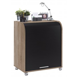 Bureau Informatique Chêne à roulettes