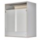 Meuble Cuisine Alu Bicolore 40 cm H 72 cm - Coloris - Blanc