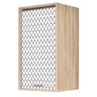 Meuble Cuisine L 40 cm H 72 cm Coloris Chêne Rideau Imprimé Vagues