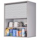 Meuble Cuisine L 60 cm H 72 cm Coloris Alu Rideau Imprimé Hexagones