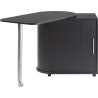 Compact kitchen cabinet with rotating top table, white