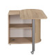 Compact kitchen cabinet with rotating top table, oak
