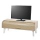 Meuble TV Vintage Chêne 1 Rideau Pieds Blanc