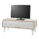 Meuble TV Vintage Chêne 1 Rideau Pieds Blanc