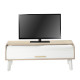 Meuble TV Vintage Chêne 1 Rideau Pieds Blanc