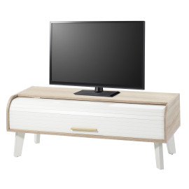 HAPPY TV unit Oak, White feet